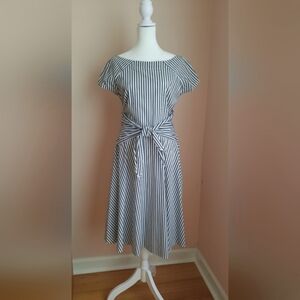 Striped Gray and White Dress